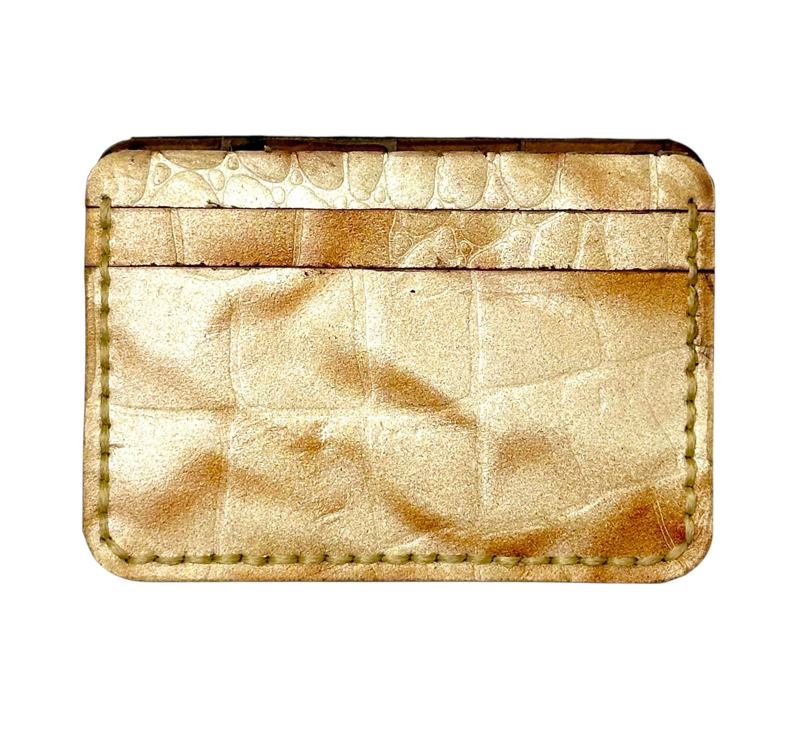 Luxury Gold Crocodile Leather Card Holder
