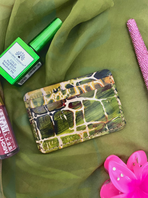 Luxury Green Mix Crocodile Card Holder