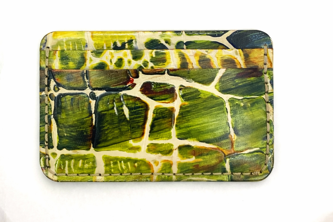 Luxury Green Mix Crocodile Card Holder