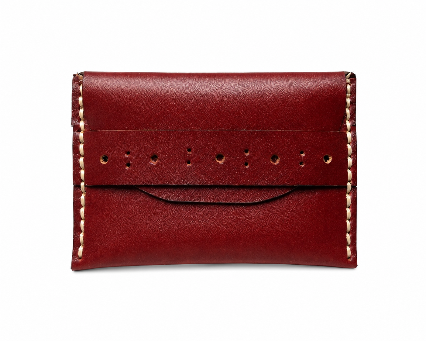Handcrafted Genuine Leather Mini Wallet – Minimalist Card Holder | Burgundy