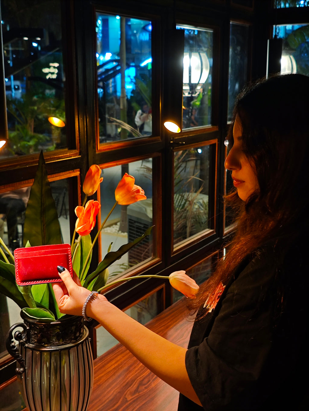 SADN burgundy cardholder