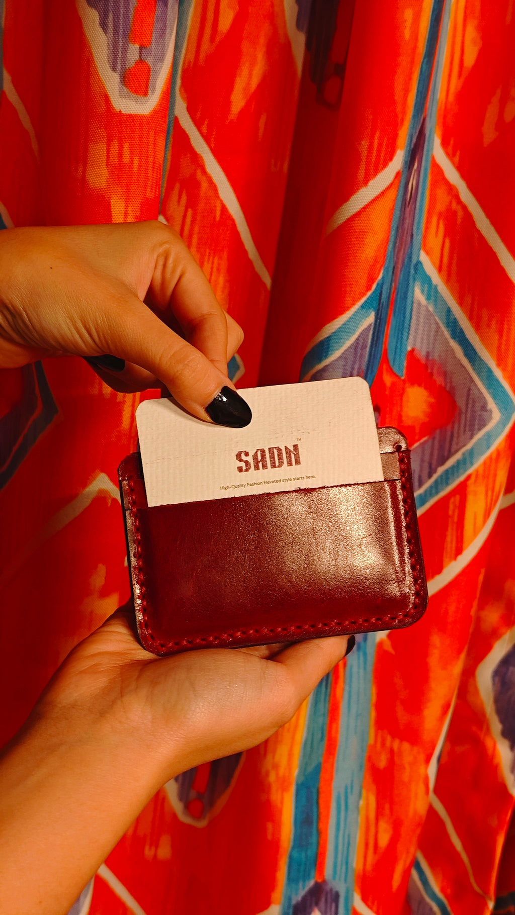 SADN burgundy cardholder
