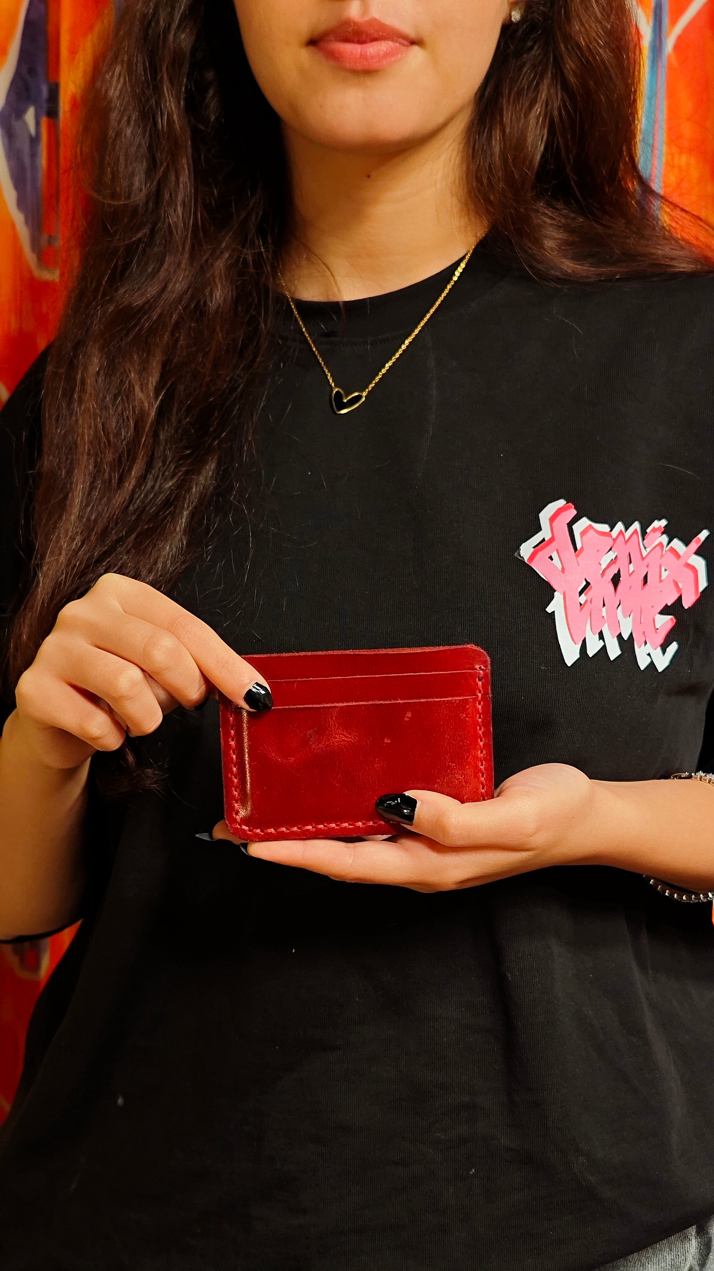 SADN burgundy cardholder