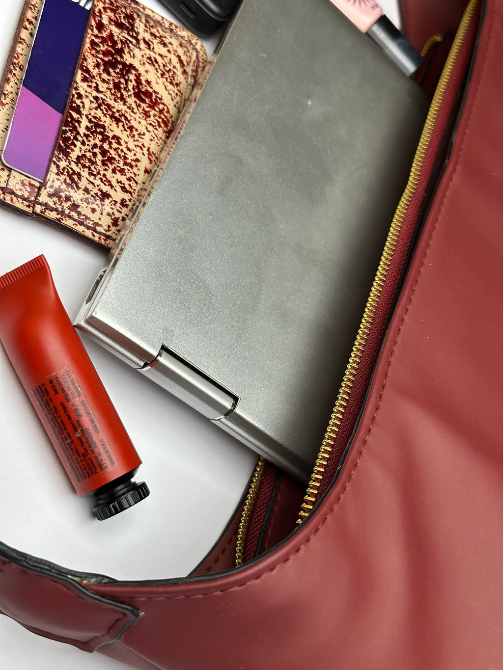 Burgundy Leather Tote Bag