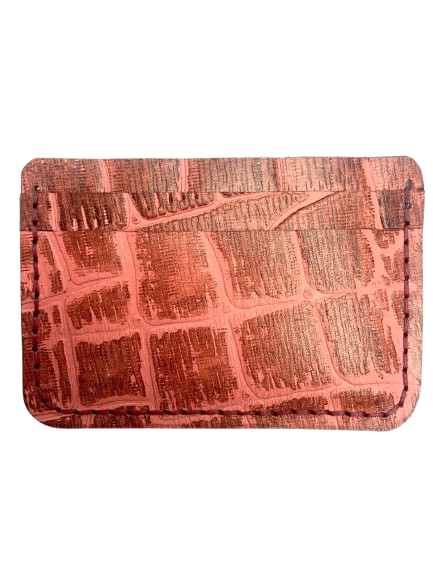 Croc-Burgundy cardholder