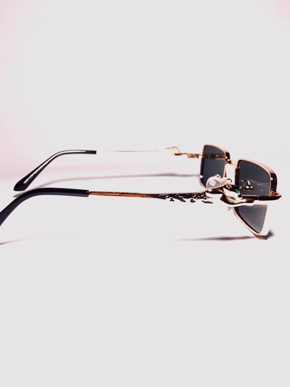 Polarized Rectangular Sunglasses – Gold Frame | UV400 Protection