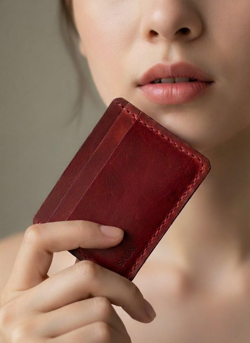 SAND Burgundy Cardholder